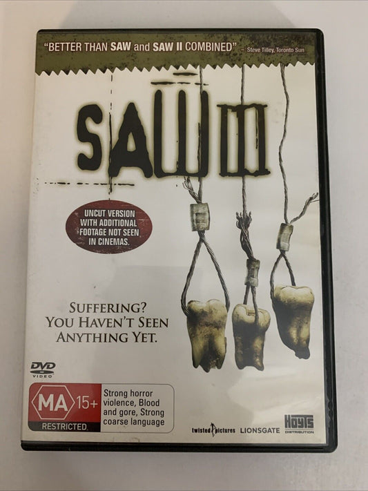 Saw 3 (DVD, 2006) Horror Film Shawnee Smith, Angus Mcfadyen, Tobin Bell Region 4