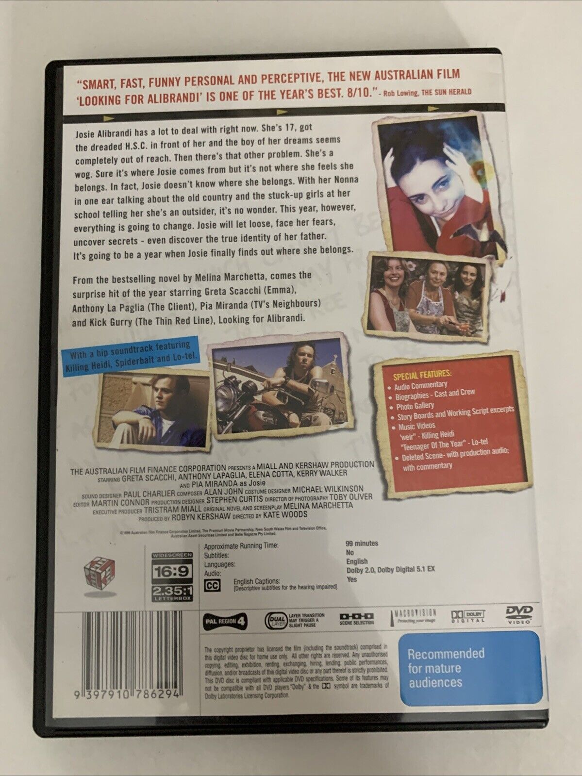 Looking for Alibrandi (DVD, 2000) Pia Miranda, Anthony La Paglia, Greta Scacchi