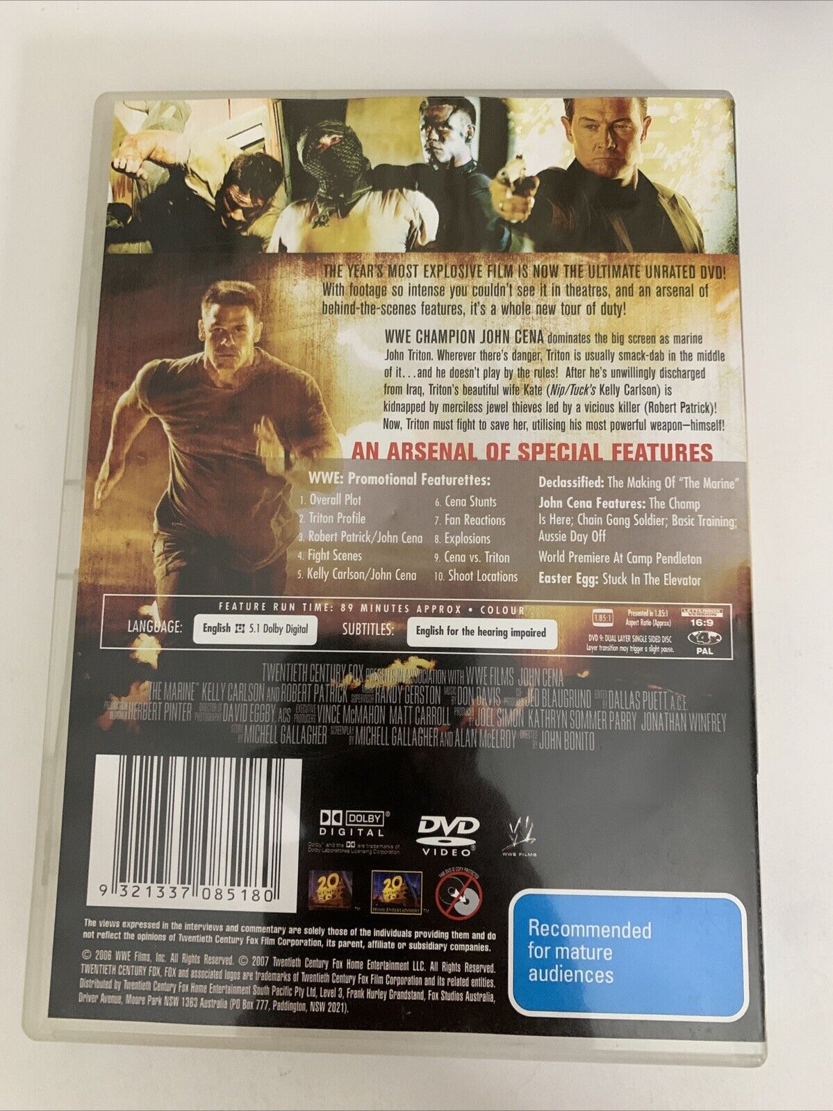The Marine (DVD, 2006) Kelly Carlson, John Cerna, Robert Patrick  Region 4
