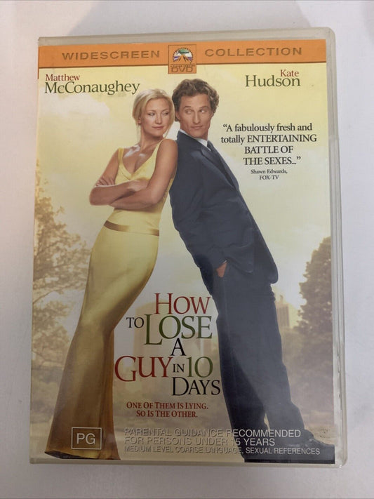 How To Lose A Guy In 10 Days (DVD, 2002) Matthew McConaughey  Region 4