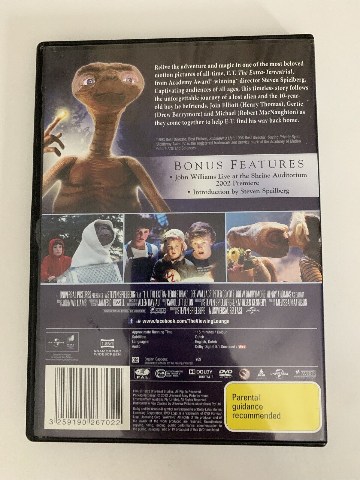 E.T. The Extra Terrestrial (DVD, 1982) Region 4