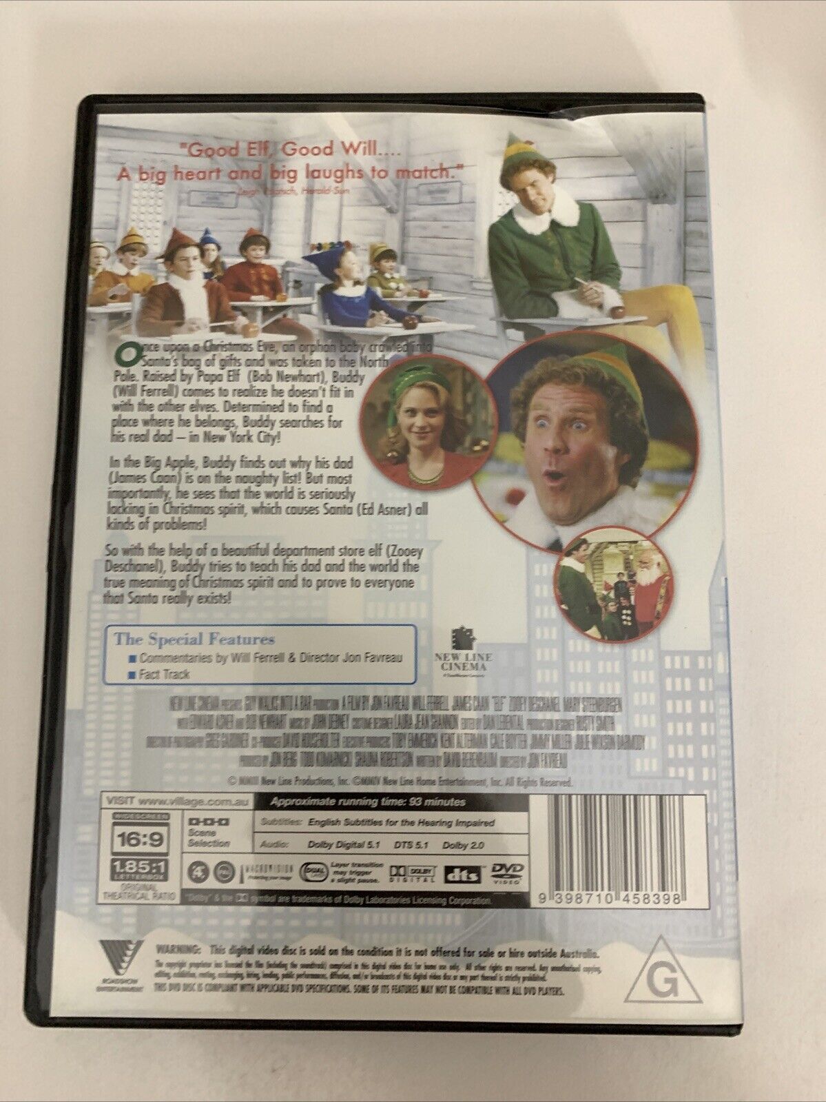 Elf (DVD, 2003) Will Ferrel, Zooey Deschanel  Region 4