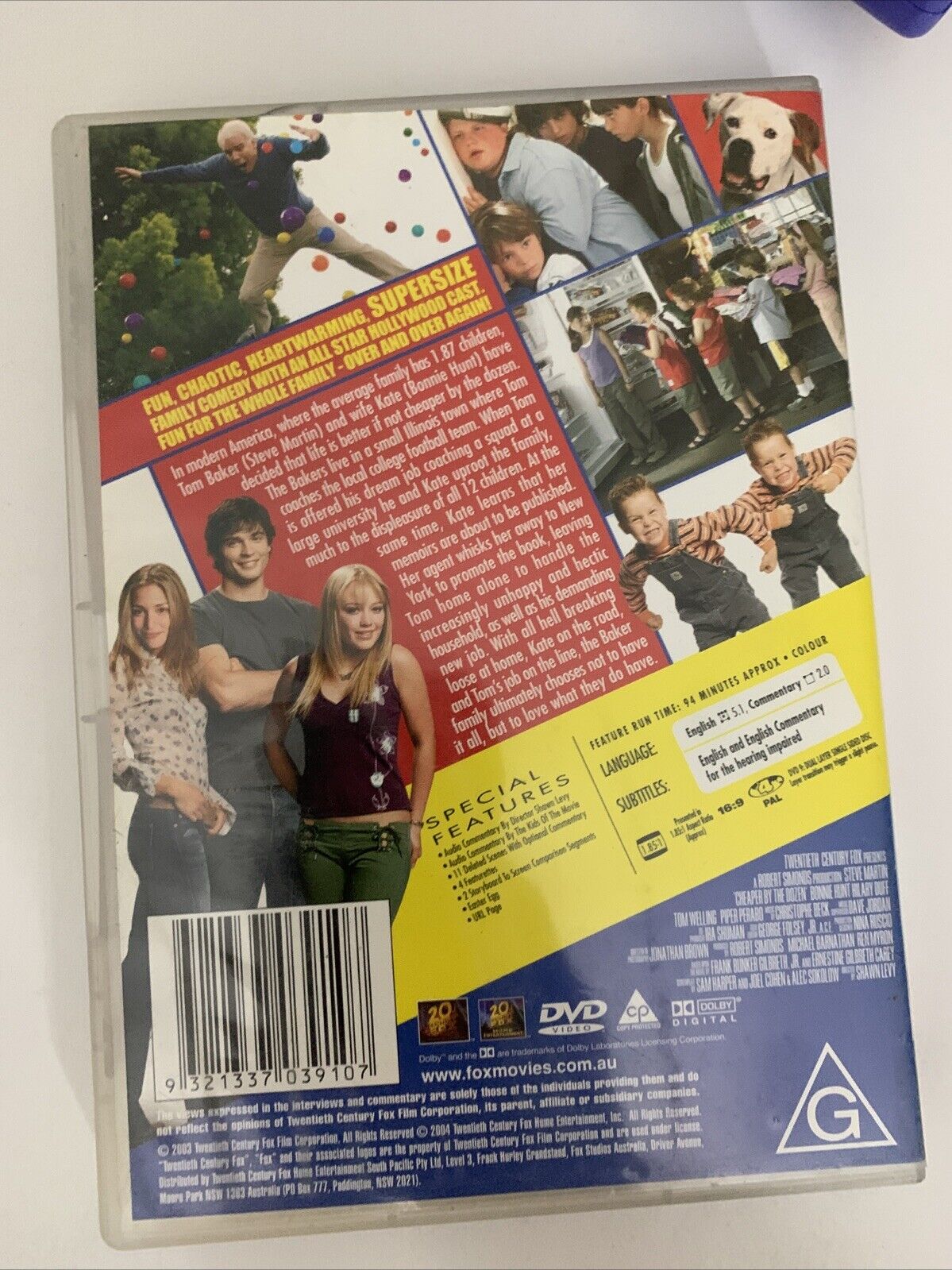 Cheaper By The Dozen (DVD, 2003) Steve Martin, Hilary Duff  Region 4