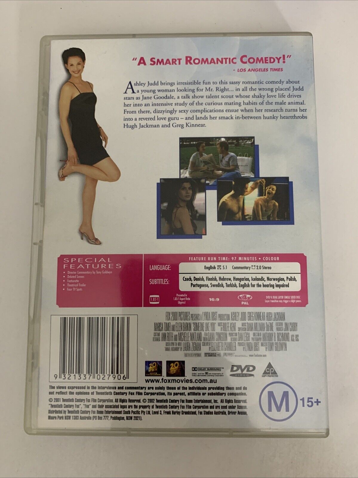 Someone like You (DVD, 2001) Ashley Judd, Marisa Tomei, Hugh Jackman  Region 4