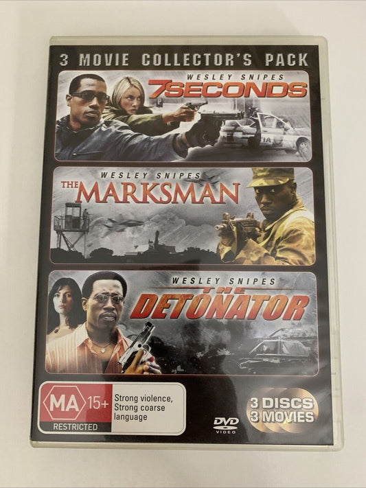 7 Seconds / The Marksman / The Detonator (DVD, 2005) Wesley Snipes Region 4