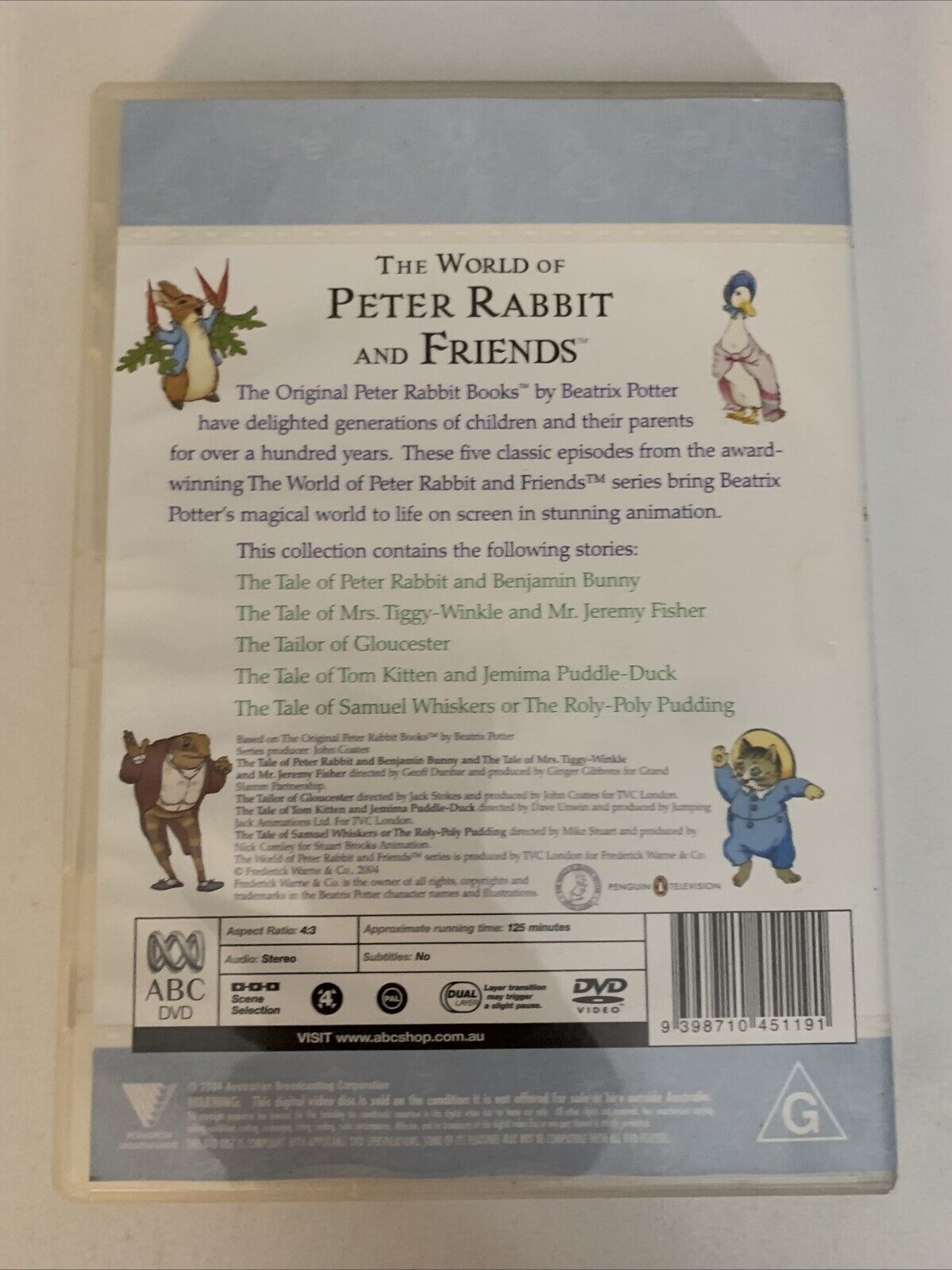 Beatrix Potter: The World of Peter Rabbit and Friends (DVD, 1993) Region 4