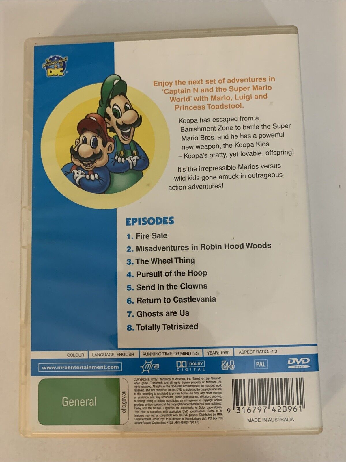 Super Mario World : Volume 1 (DVD, 1991)  Animation Region 4