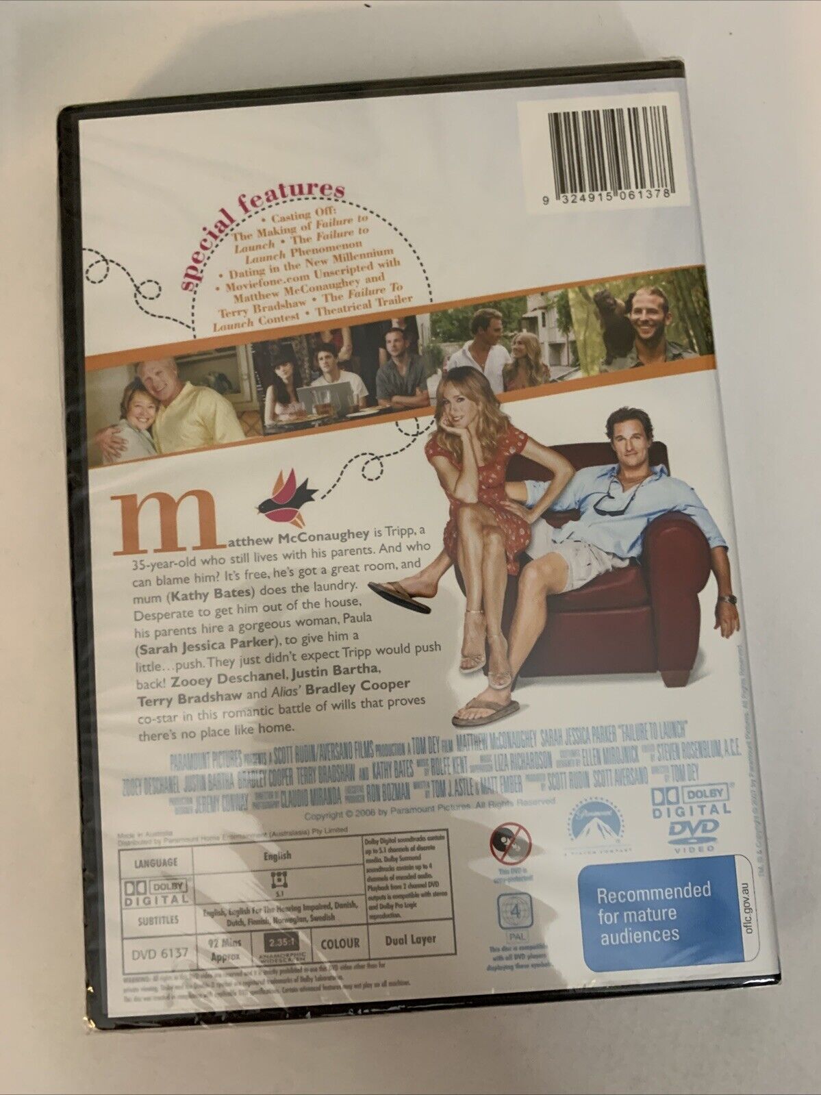 Failure To Launch (DVD, 2006) Matthew McConaughey Region 4 NEW Sealed