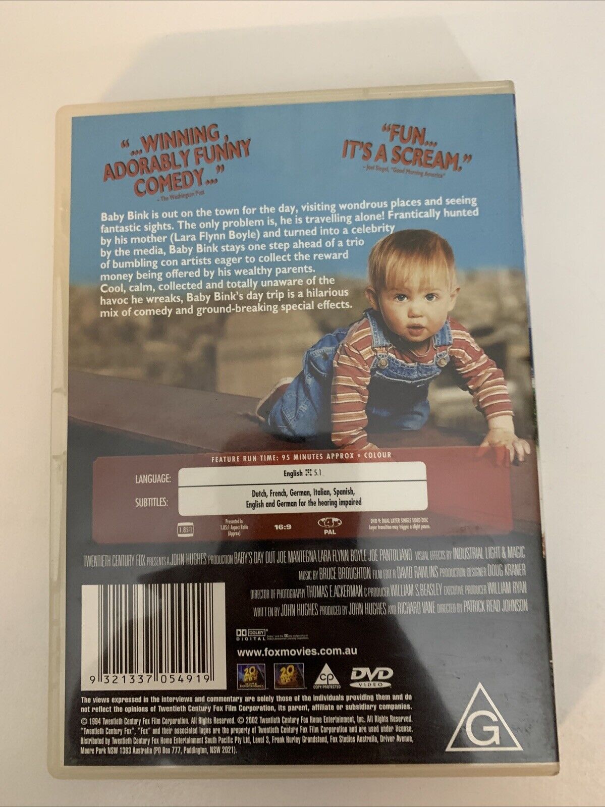 Baby's Day Out (DVD,1994) Lara Flynn Boyle, Joe Pantoliano, Joe Mantegna Region4