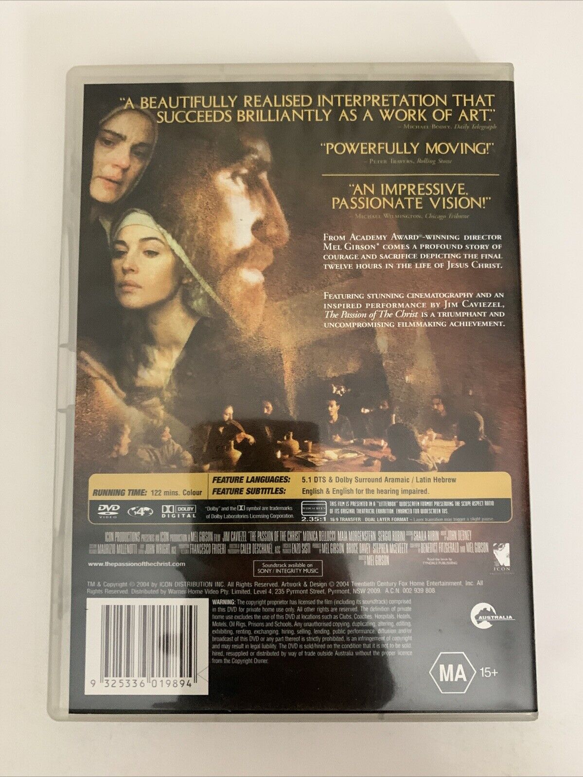The Passion Of The Christ (DVD, 2004)