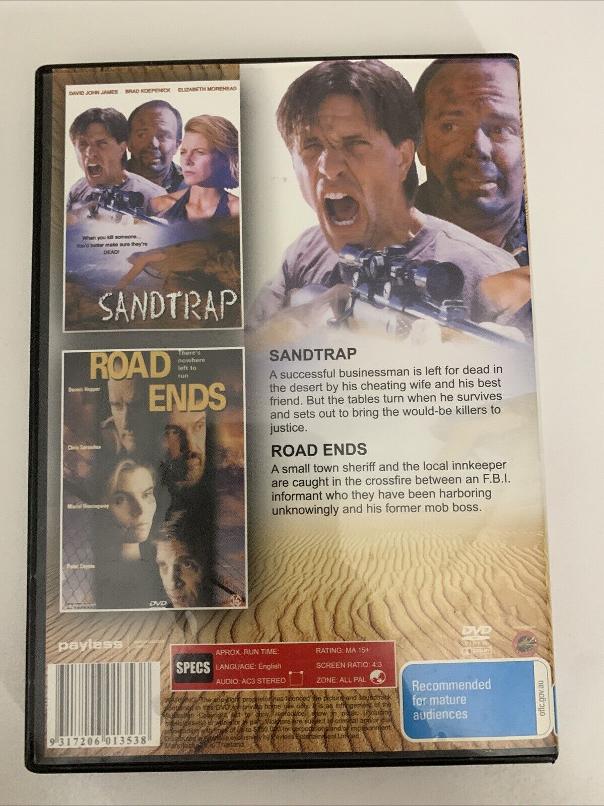 Road Ends / Sand Trap (DVD, 1997) Dennis Hopper All Regions