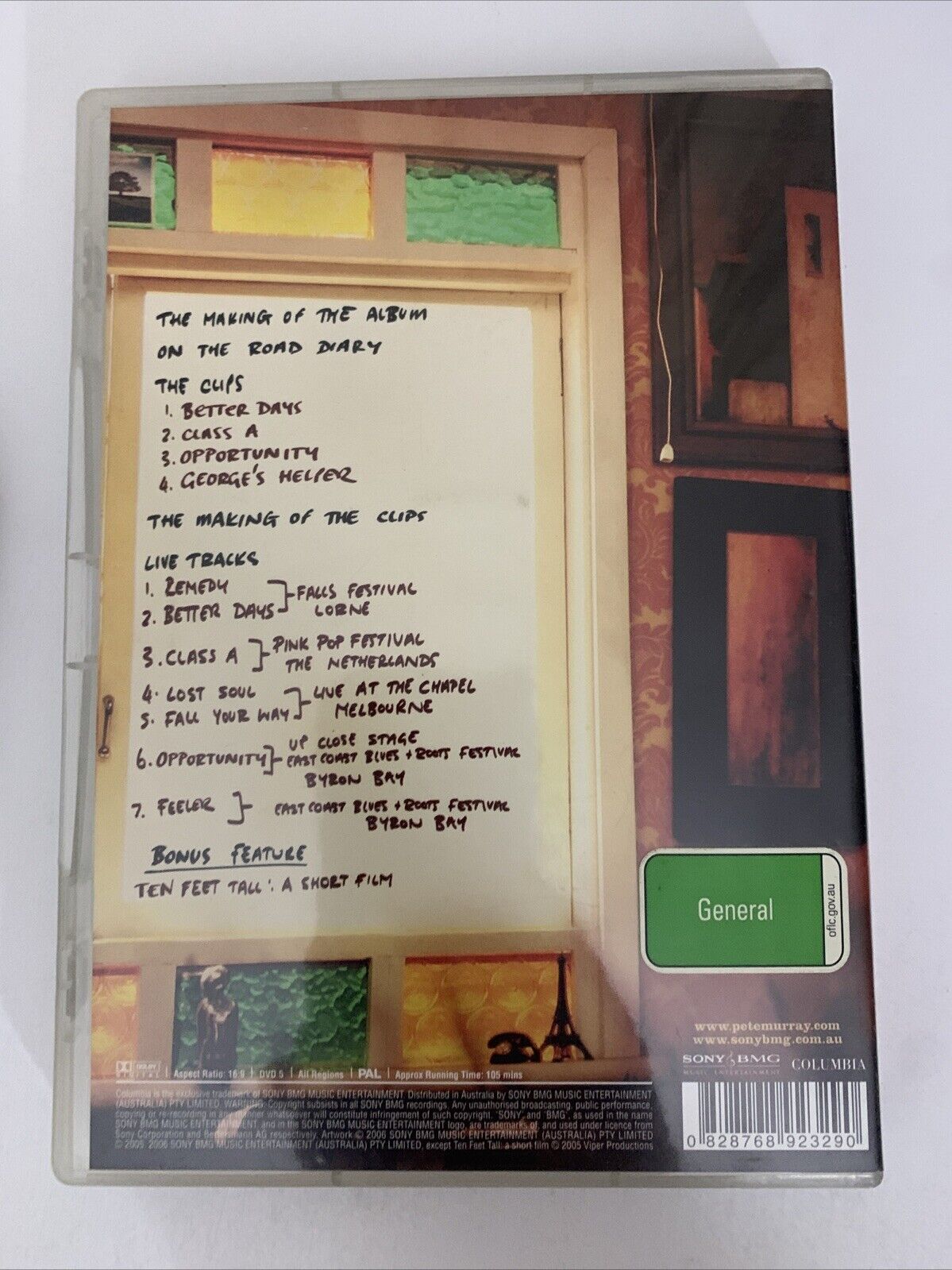Pete Murray A Year In The Sun (DVD, 2006) All Regions