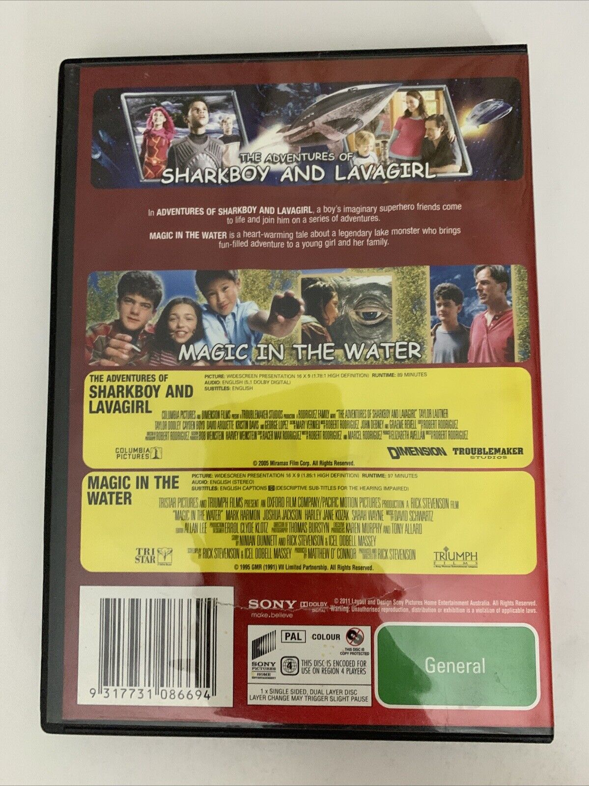 Adventures of Sharkboy And Lavagirl / Magic In The Water (DVD) Region 4