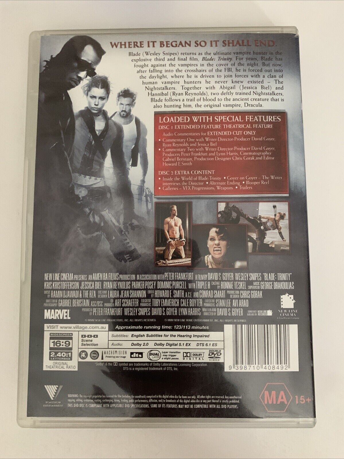Blade Trinity (DVD, 2004) Wesley Snipes, Jessica Biel  Region 4