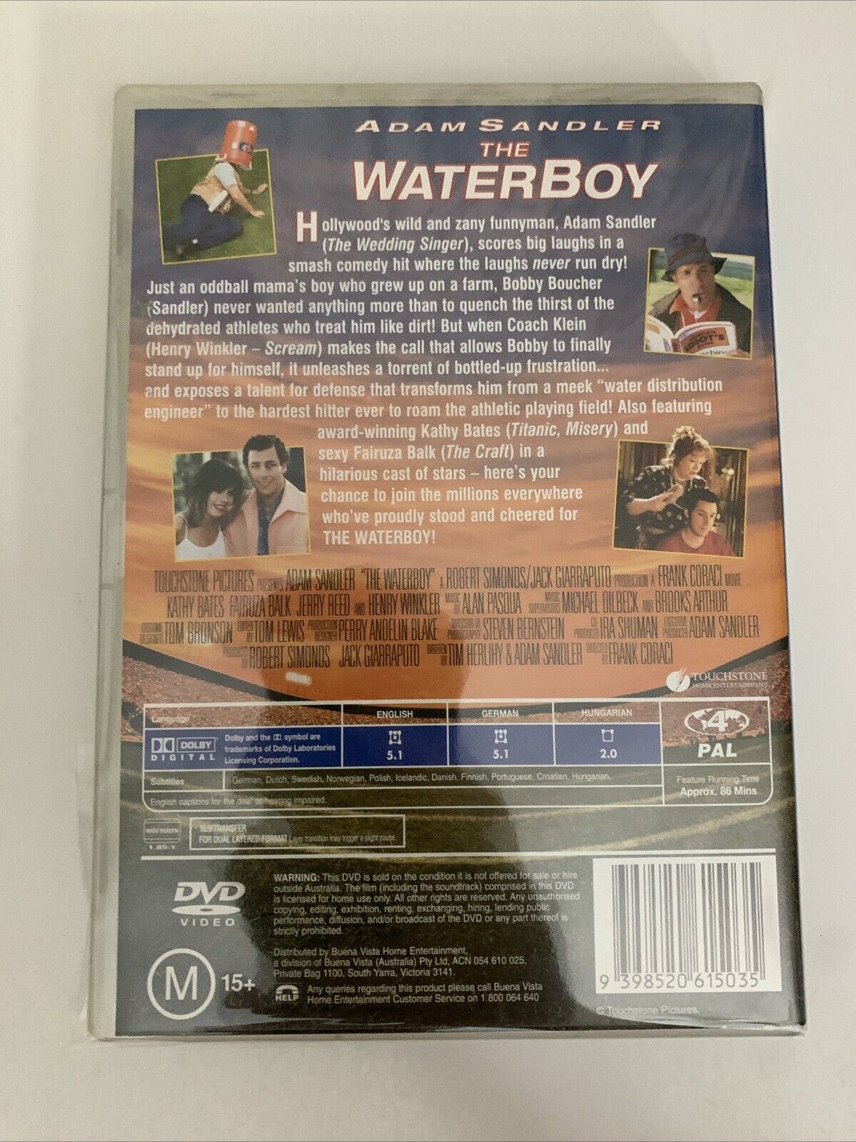 The Waterboy (DVD, 1998) Henry Winkler, Adam Sandler Region 4  NEW