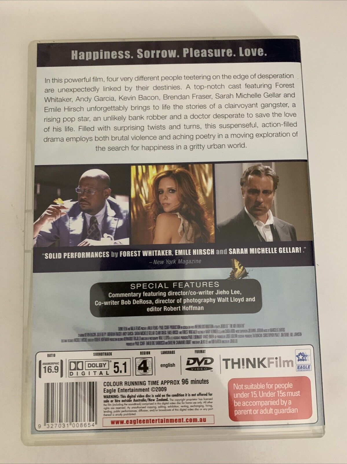 The Air I Breathe (DVD, 2007) Forest Whitaker, Kevin Bacon, Brendan Fraser Reg4