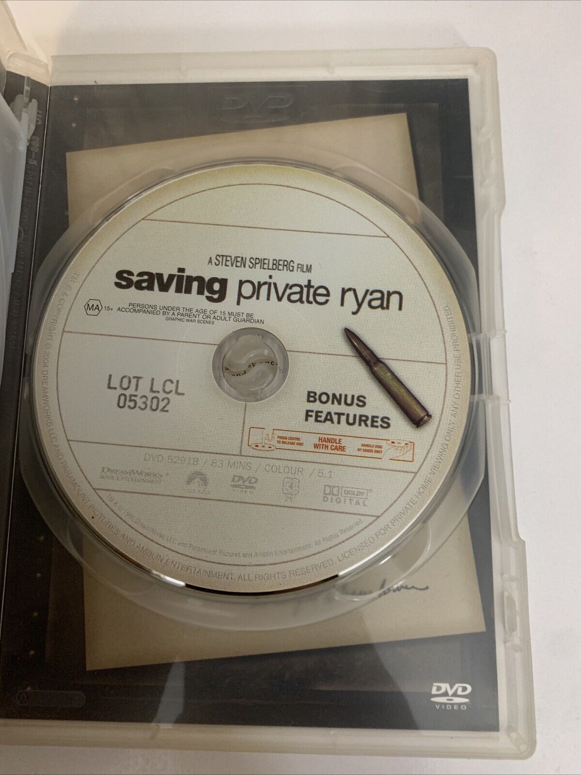 Saving Private Ryan (DVD, 1998) Tom Hanks, Matt Damon  Region 4