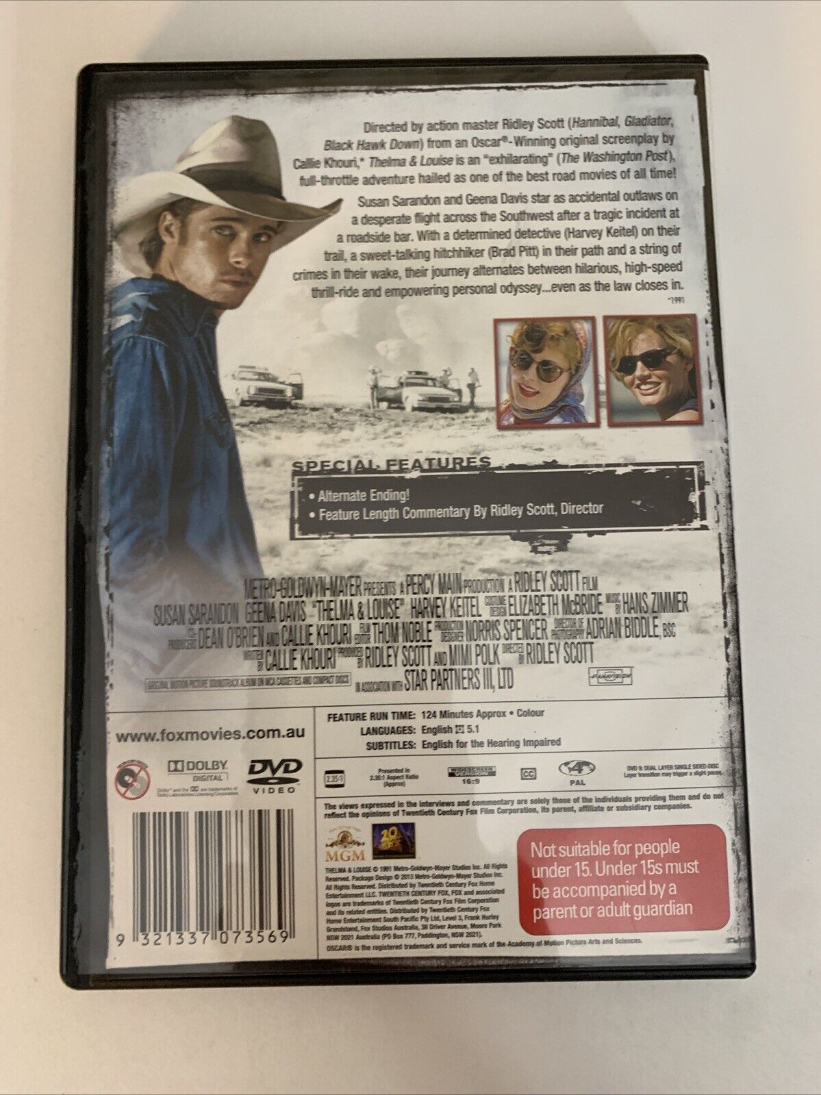 Thelma And Louise (DVD, 1991) Susan Sarandon, Geena Davis  Region 4