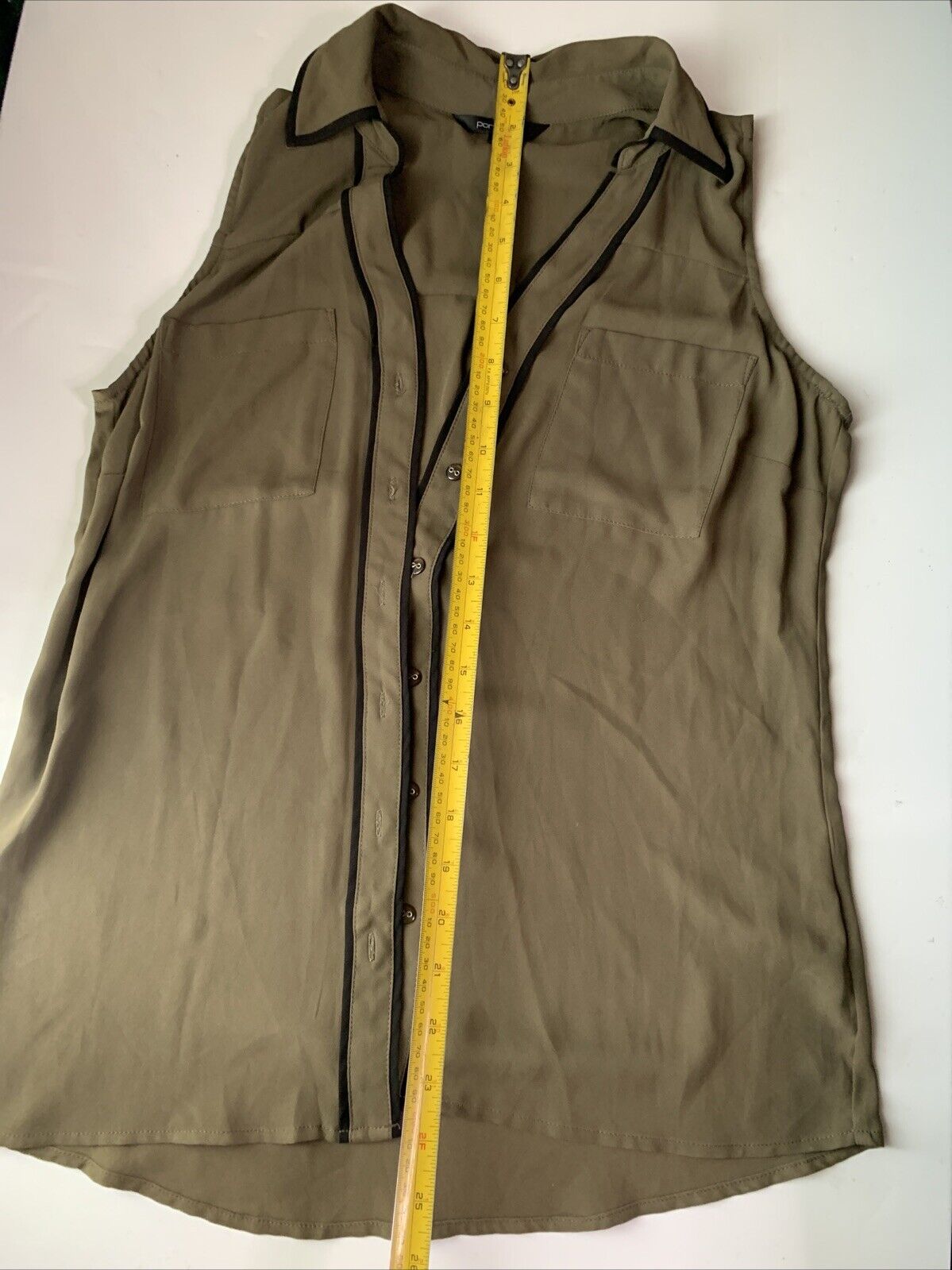 Portmans Vest Women's Shirt Sleeveless Khaki Polyester Size 8 Medium