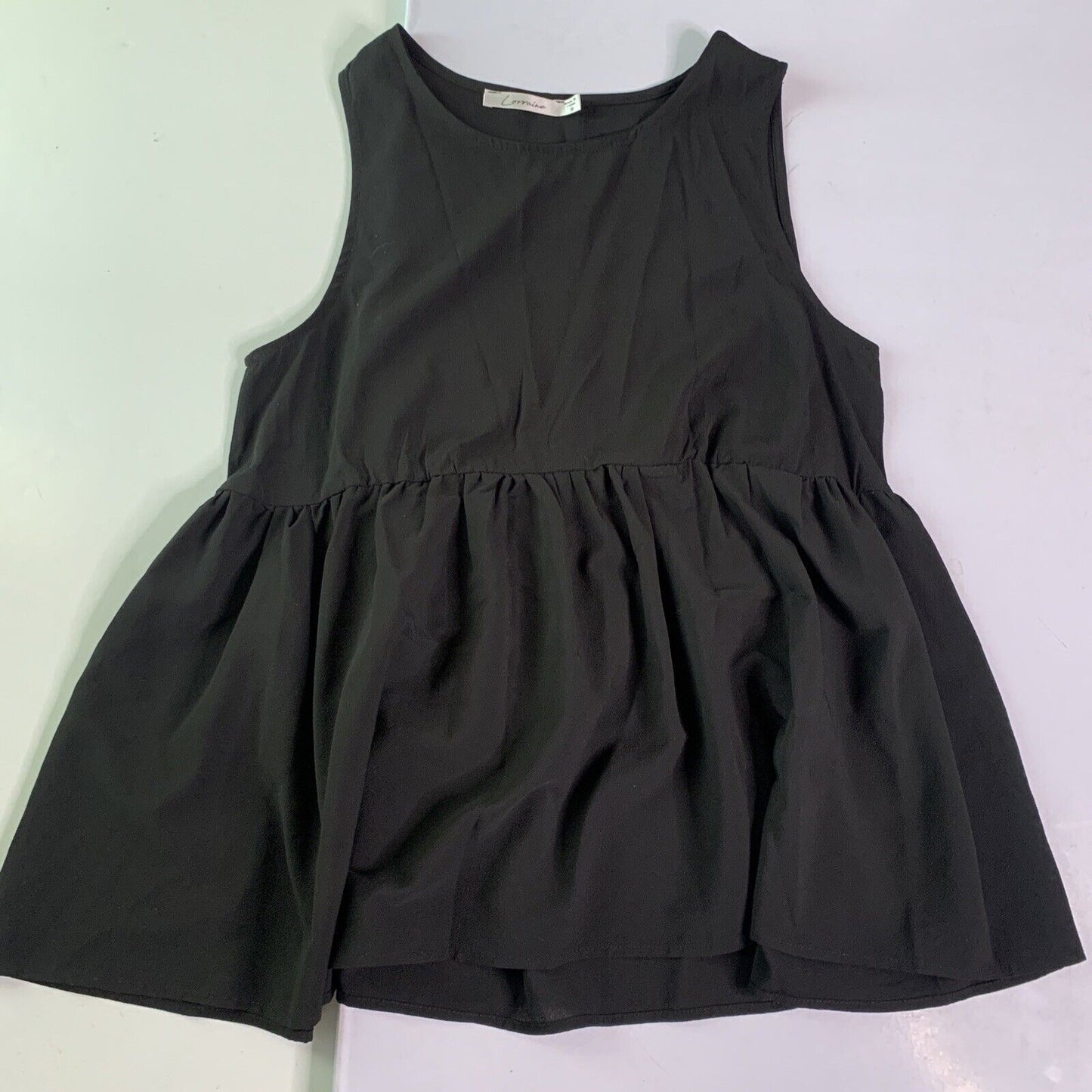 Lorraine Sleeveless Top Peplum Size 8 Womens Black