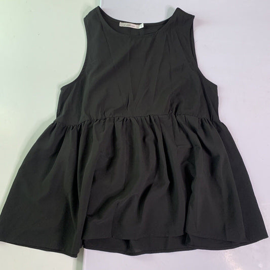 Lorraine Sleeveless Top Peplum Size 8 Womens Black