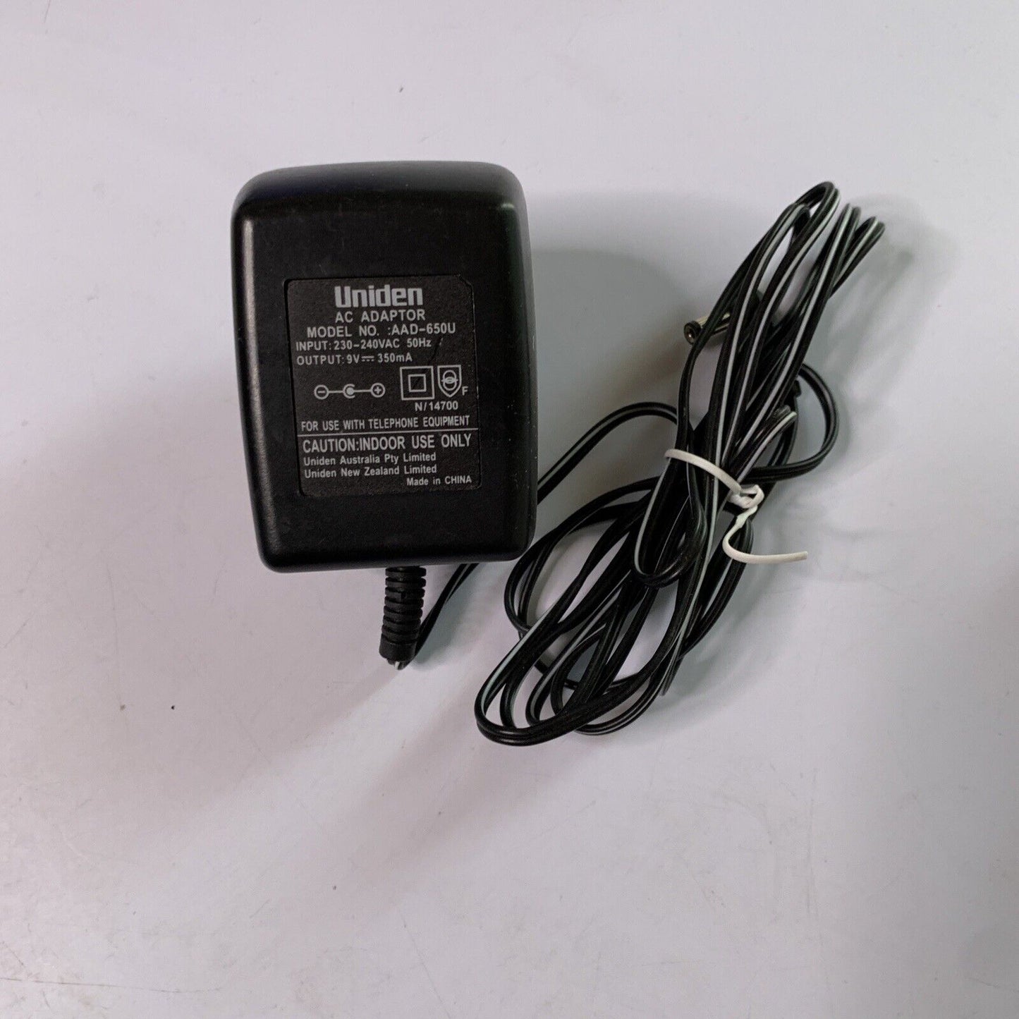 Genuine Uniden AC Adaptor AAD-650U 9V 350mA Power Supply for Cordless Phone