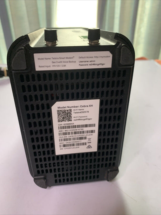 Telstra Modem Rear Telstra Smart Modem Gen 3 with Power Supply WiFi 6 Cobra XH Black ...