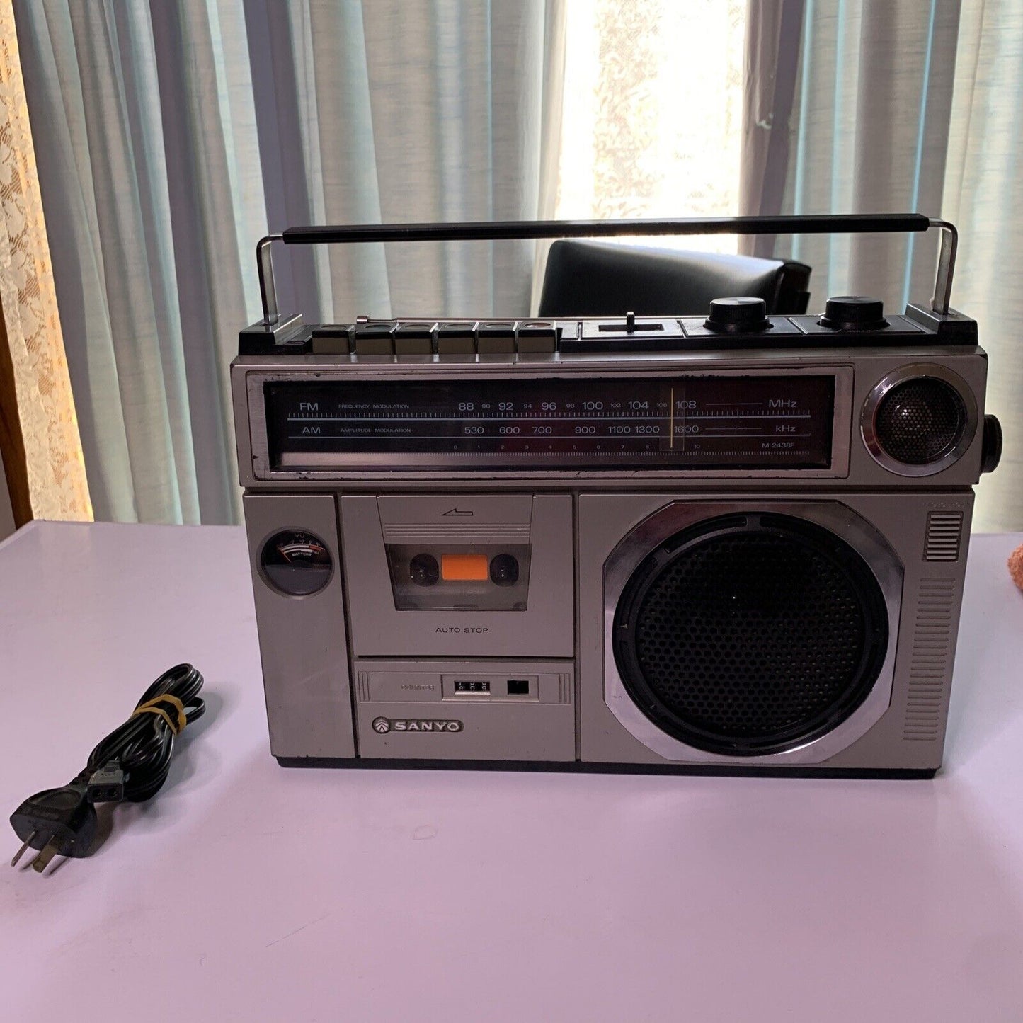 Sanyo M2438F Cassette Recorder Player Radio Boombox Made In Japan