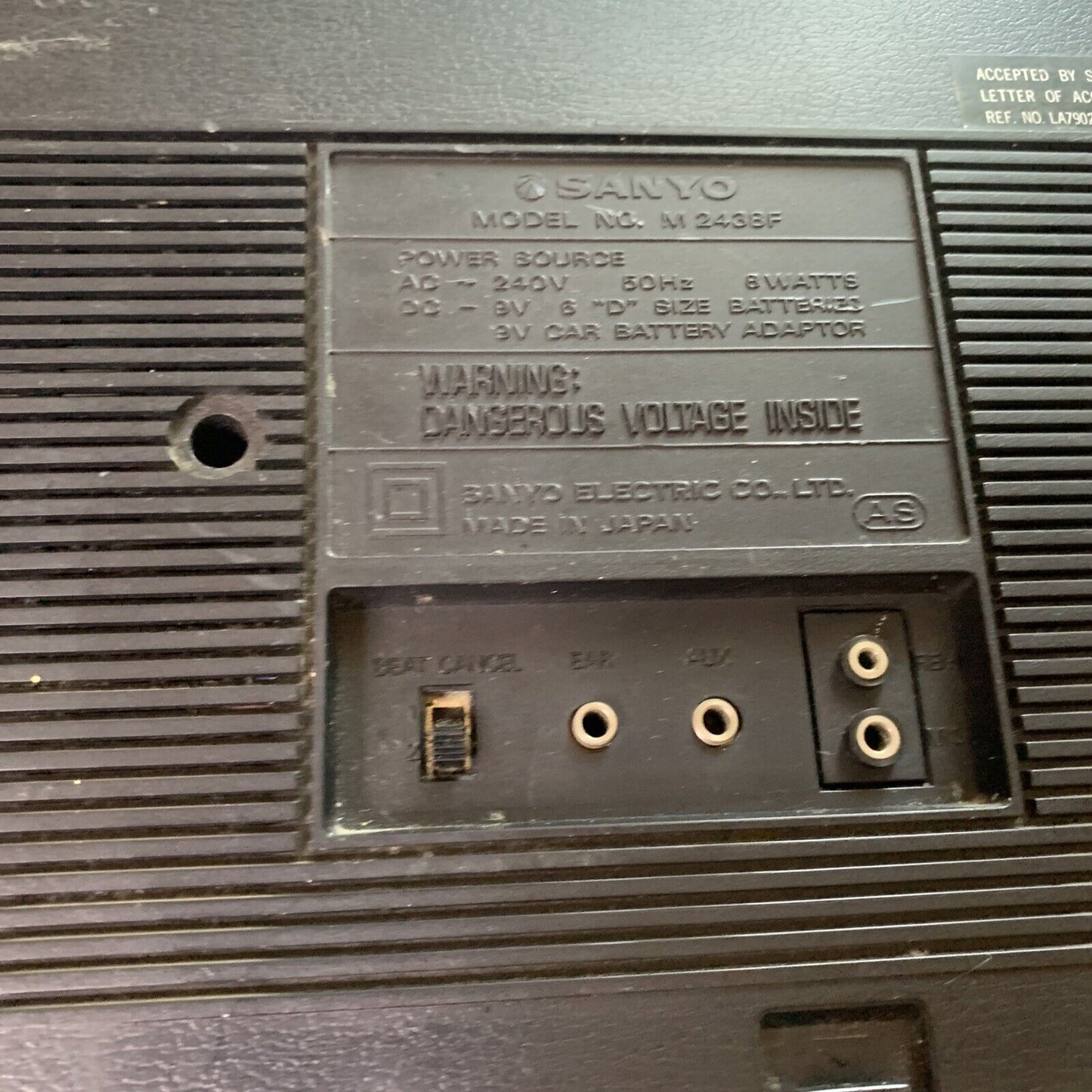 Sanyo M2438F Cassette Recorder Player Radio Boombox Made In Japan