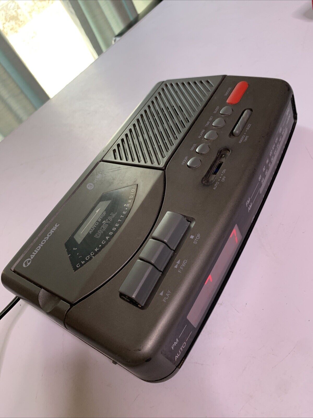 Audiosonic 3 In One Radio Alarm Music Cassette Clock Radio AR-398