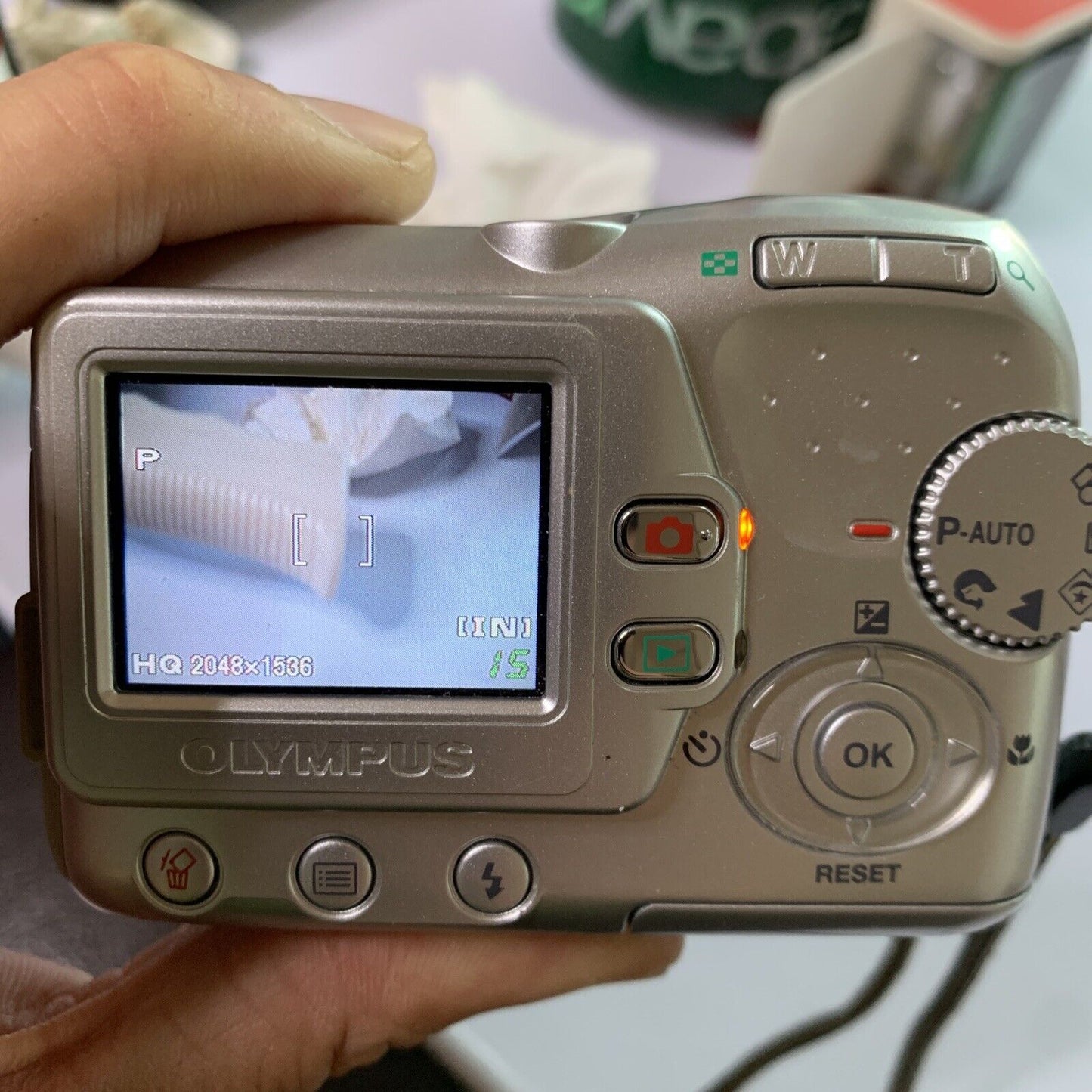 Olympus CAMEDIA D-535 3.2MP  Silver Digital Camera 3X Optical *Loose Battery Lid