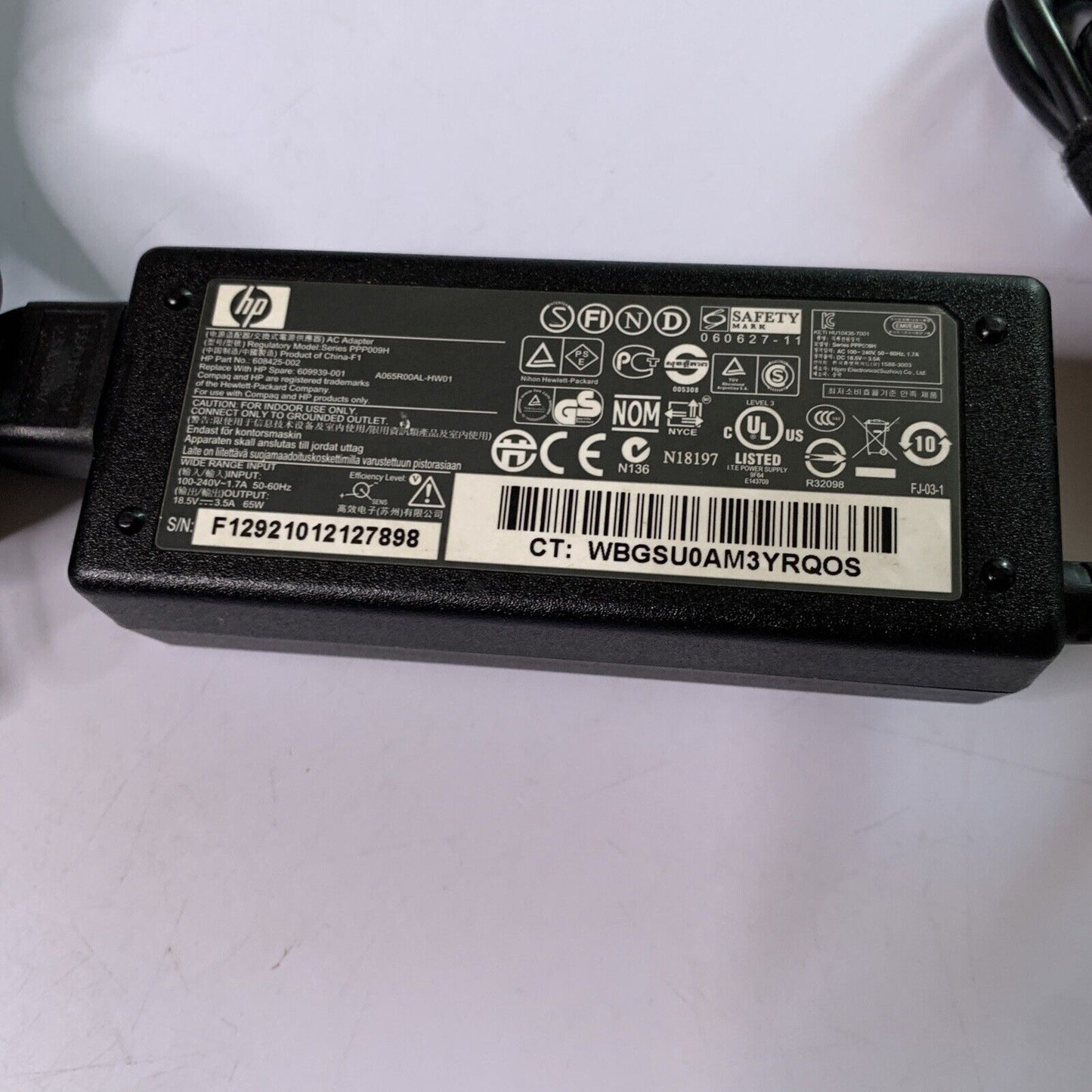 Genuine HP Laptop Power Supply 608425-002 Series PPP009H 18.5V 3.5A