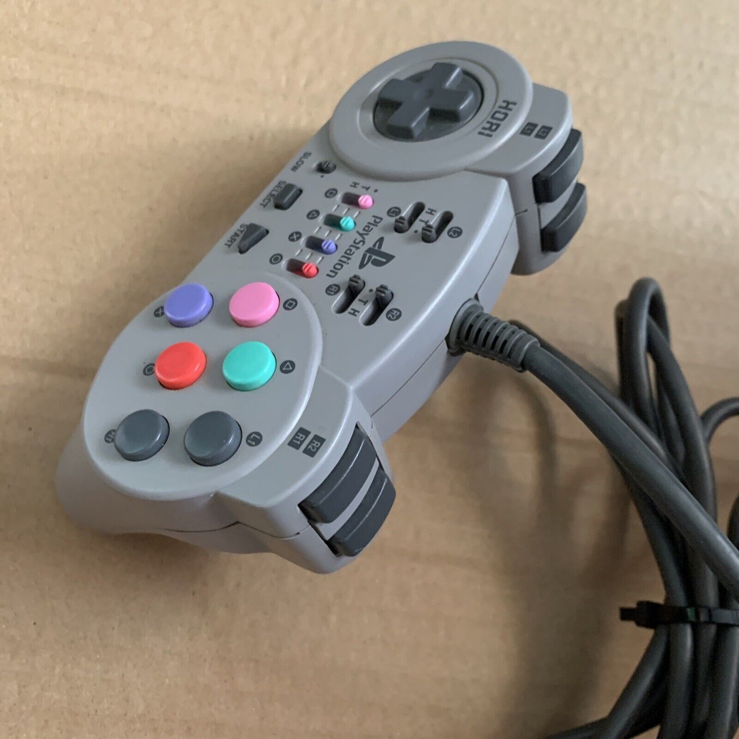 Hori Fighting Commander 10B Controller Pad for Sony PS1 PS2 + Rapid Fire HPS-09