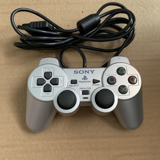Official Sony PS2 PlayStation 2 Silver DualShock 2 Controller SCPH-10010 Genuine
