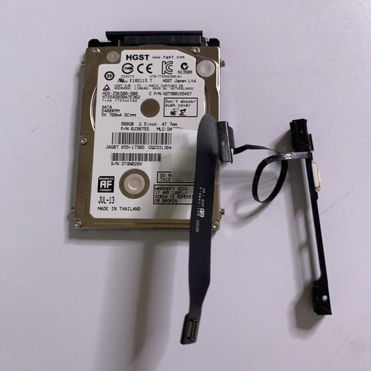 Apple HDD 500GB 2.5" With MacBook Connector 0J38755 821-1480-A GP1-4 818-0814