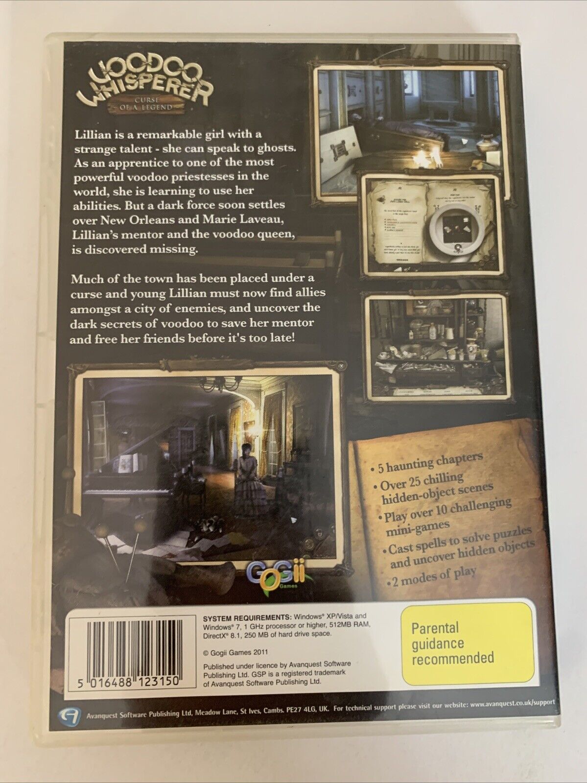 Voodoo Whisperer Curse Of A Legend  PC CD-ROM Windows Hidden Object Game