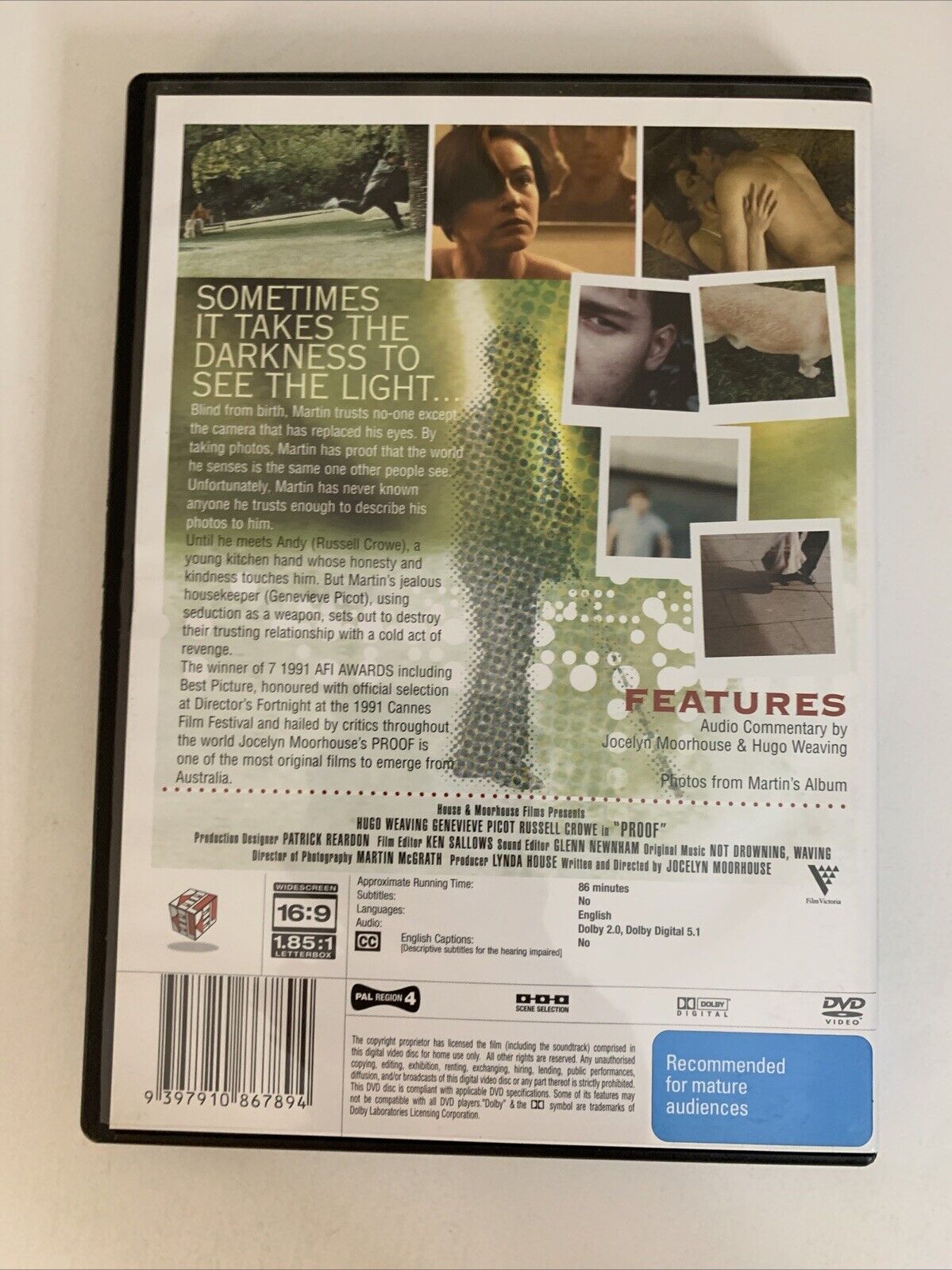 Proof (DVD, 1991) Russell Crowe, Hugo Weaving Australian Film  Region 4