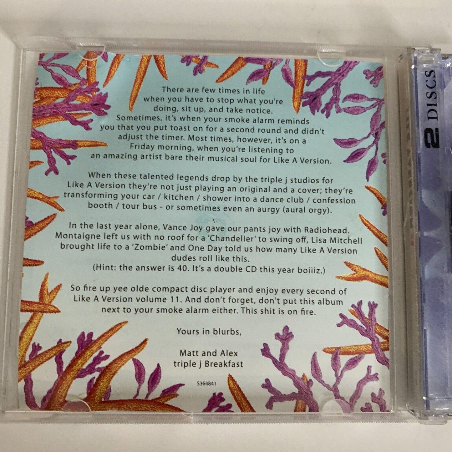 Triple J: Like A Version 11 (CD, 2015, 2-Disc) Album ABC Music