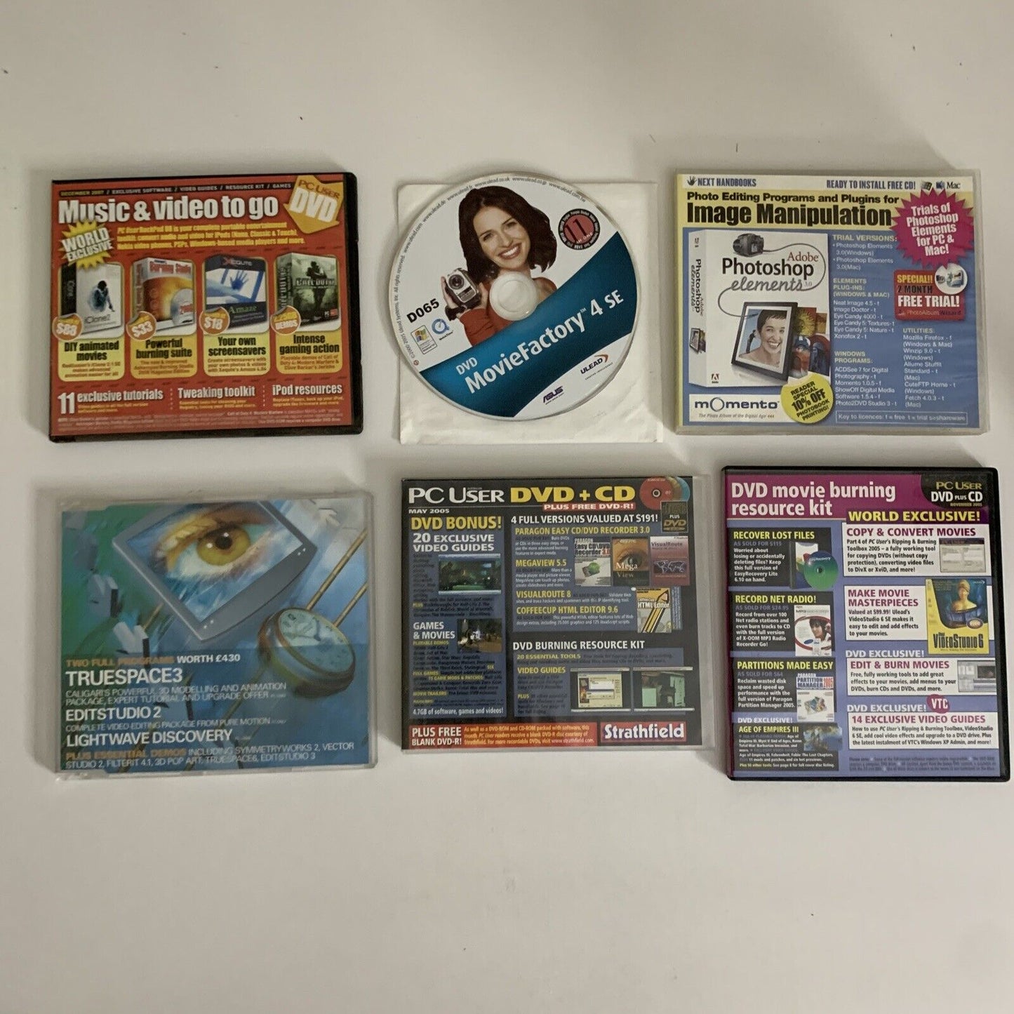 6x DVD Image Video Software & Trial Programs PC User Computer Magazines