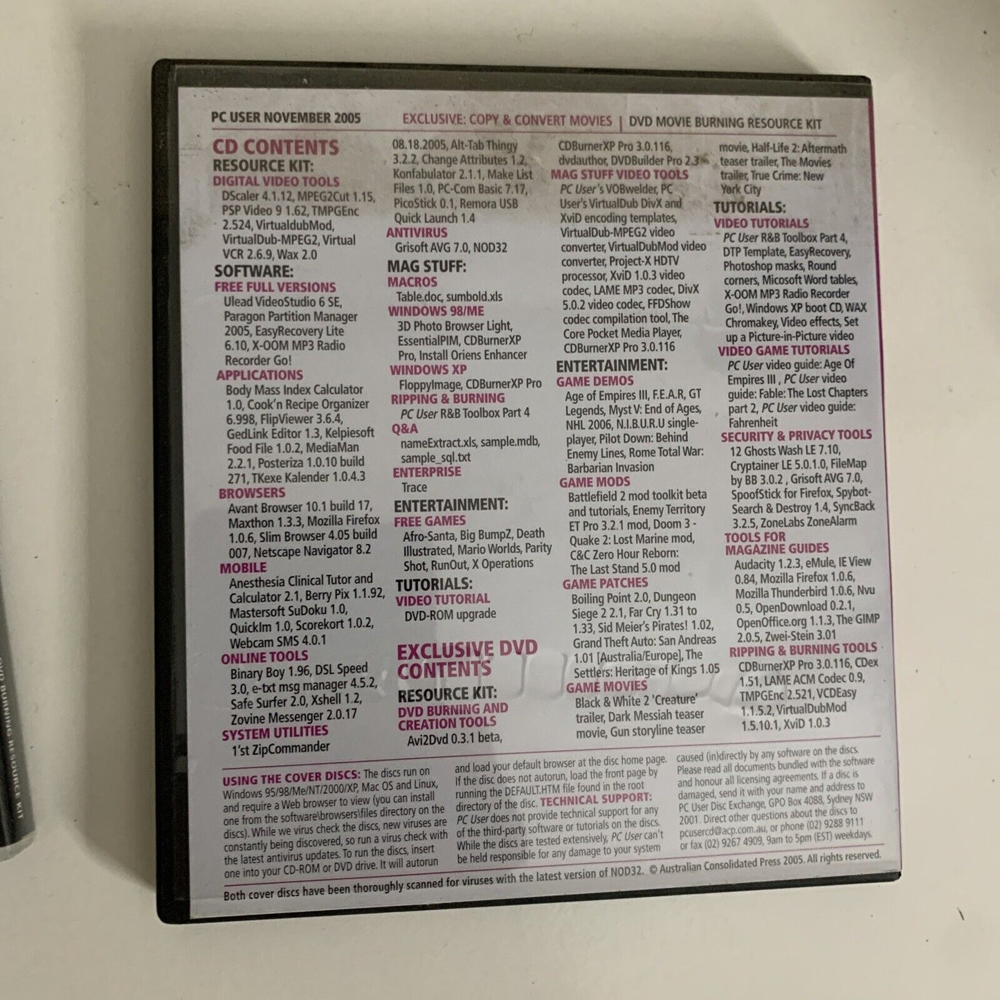 6x DVD Image Video Software & Trial Programs PC User Computer Magazines