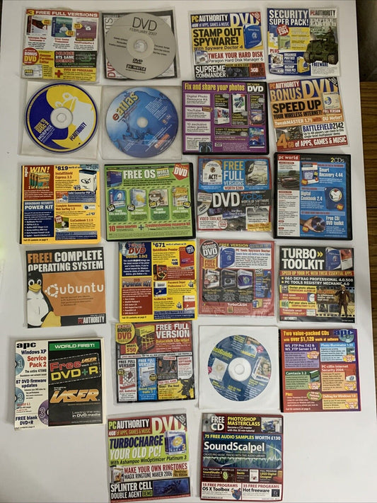 22x Computer Magazine DVD/CD Software Linux OS Trial Programs PC User APCMAG