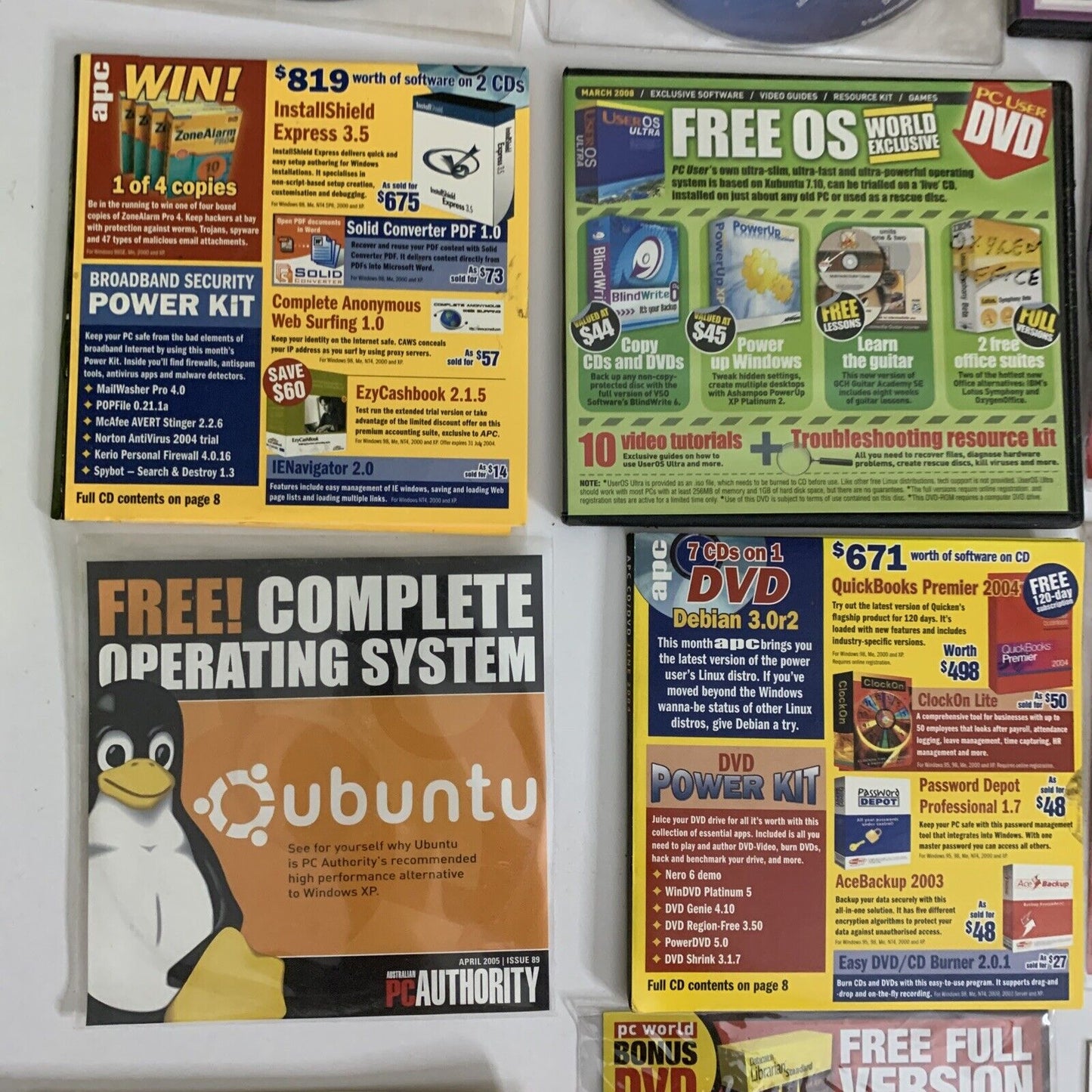 22x Computer Magazine DVD/CD Software Linux OS Trial Programs PC User APCMAG