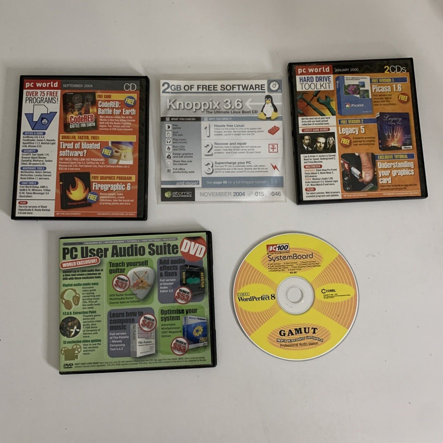 5x PC World User Magazine DVD CD Software Trial Programs Demo Full Programs