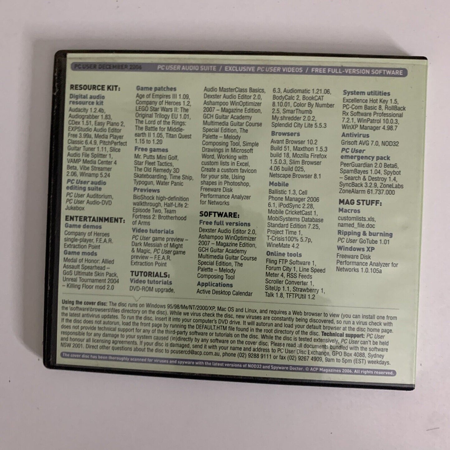 5x PC World User Magazine DVD CD Software Trial Programs Demo Full Programs