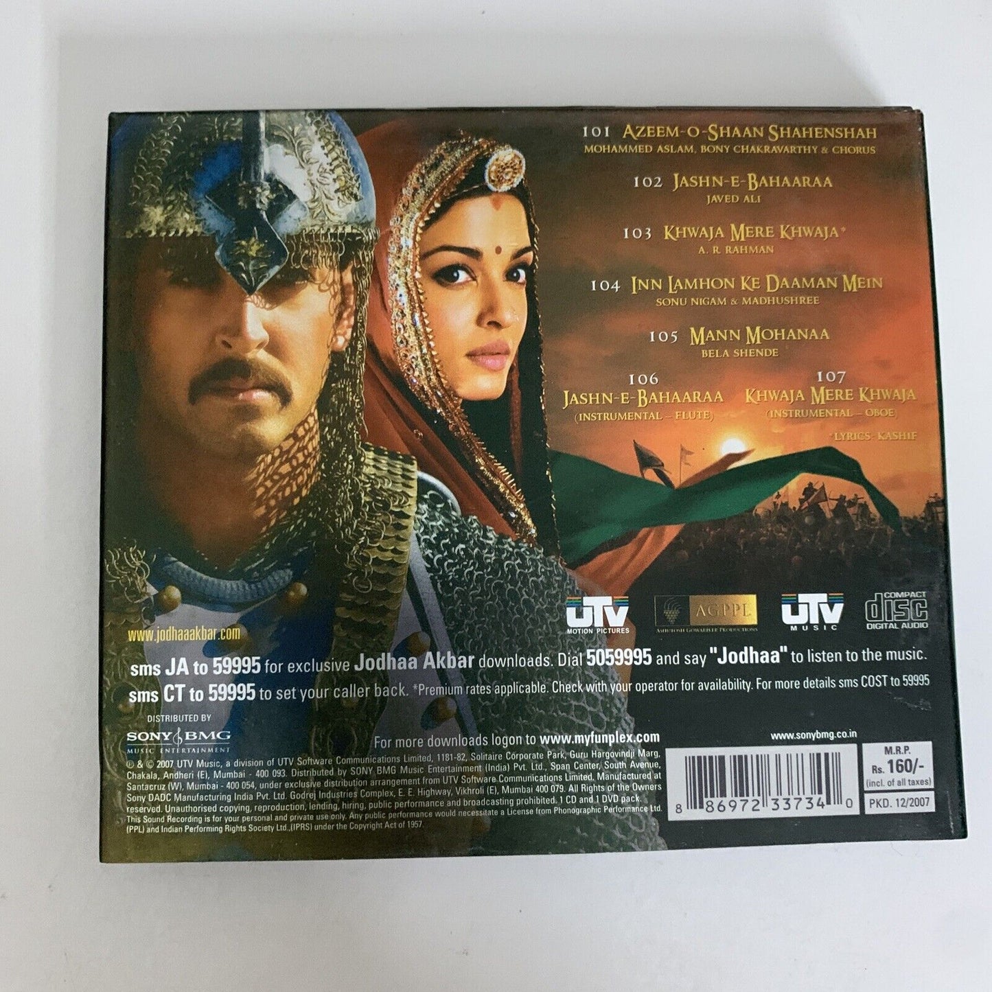 Jodhaa Akbar by A. R. Rahman / Javed Akhtar (CD + DVD, 2007)