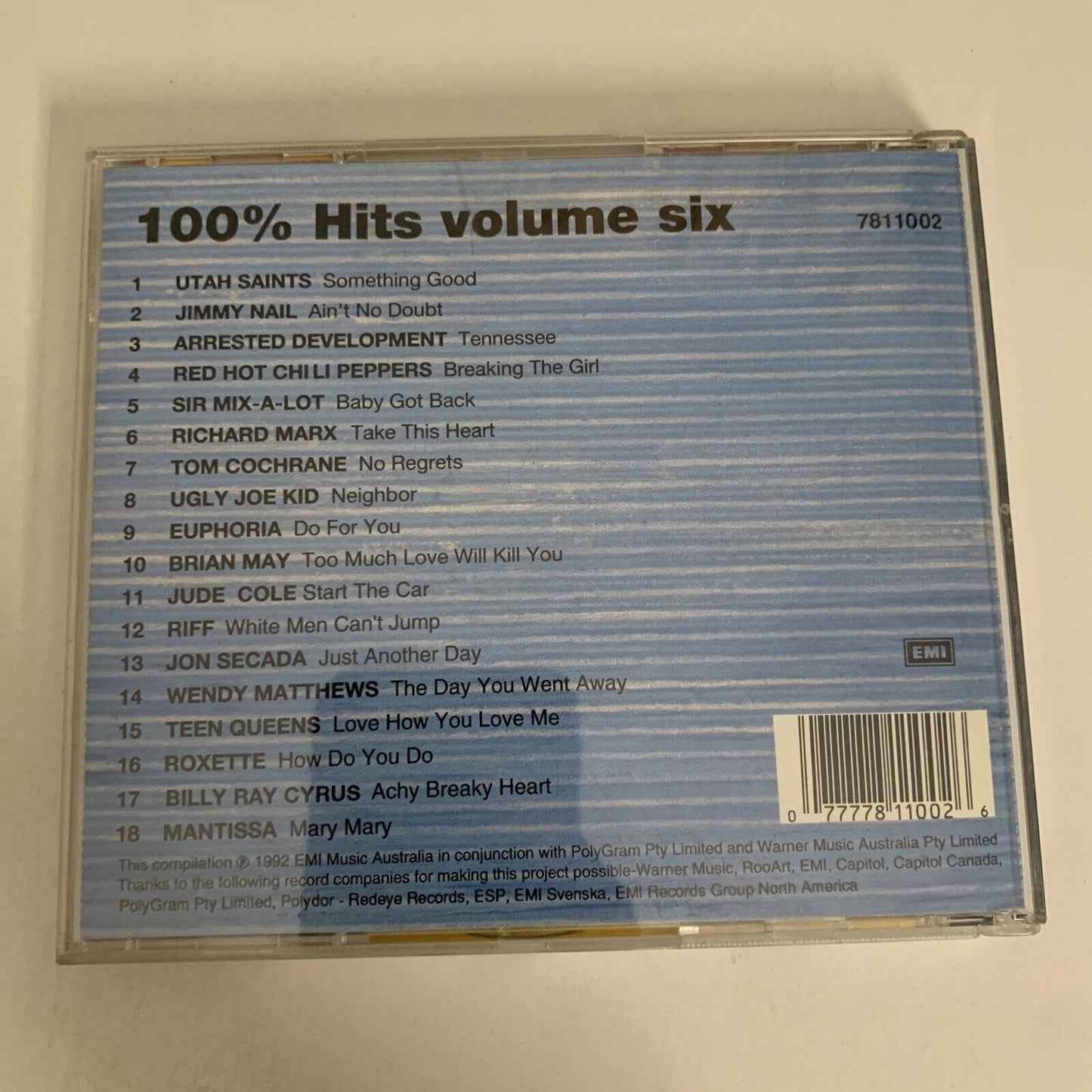 100% Hits Volume Six (CD, 1992) Album