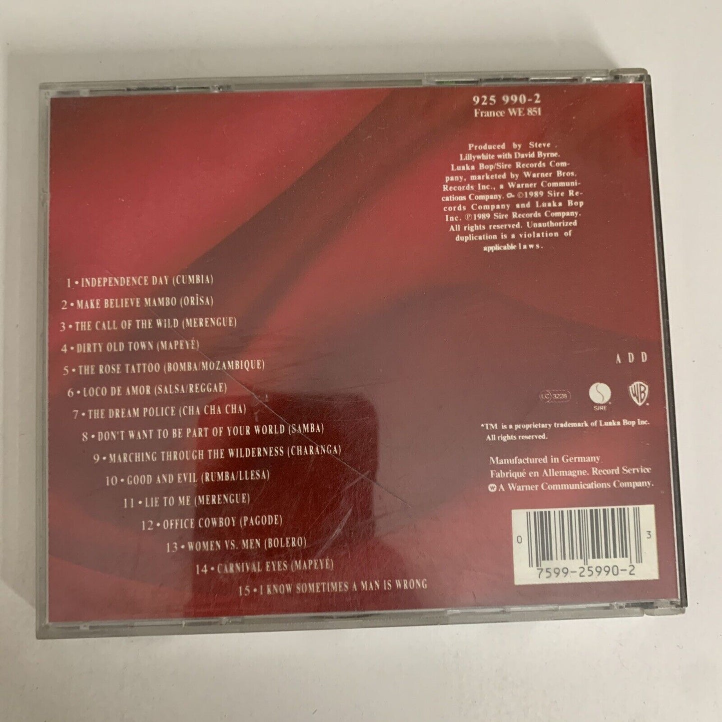 Rei Momo by David Byrne (CD, 1989) Album