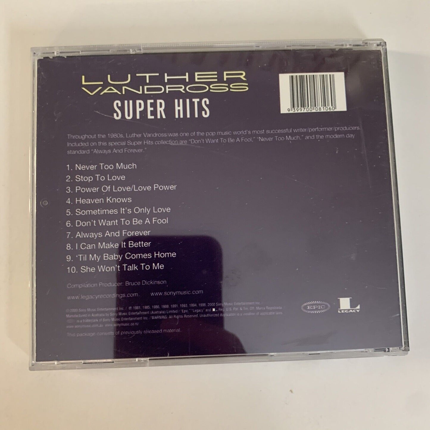 Luther Vandross – Super Hits (CD, 2000) Album