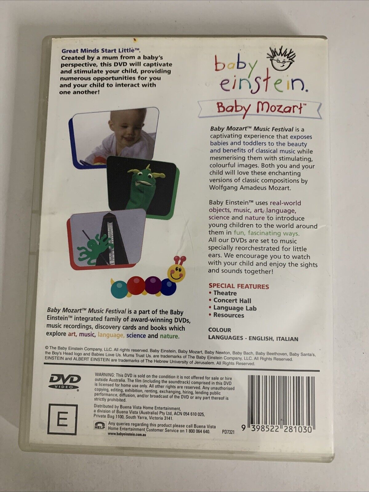 Baby Einstein Mozart Music Festival (DVD, 2002) Disney Early Edu All Regions