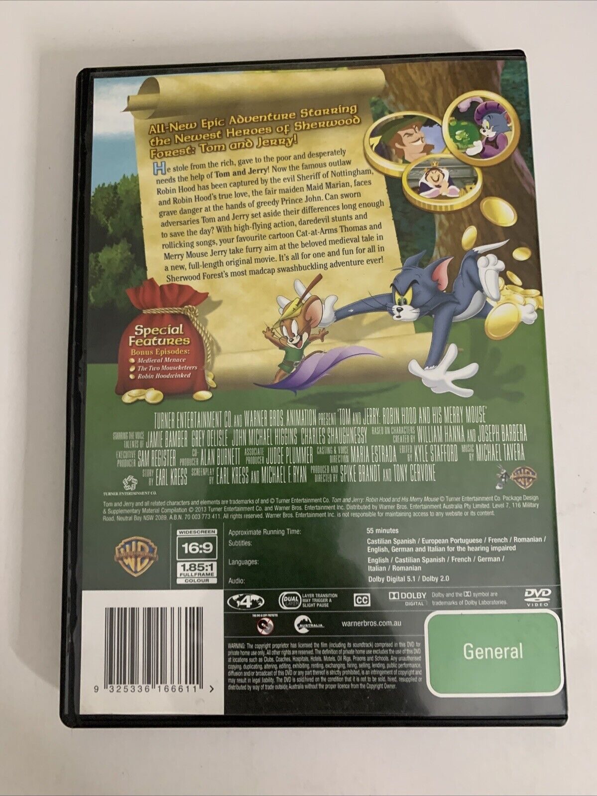 Tom & Jerry : Robin Hood And His Merry Mouse (DVD, 2012) Animation Region 4